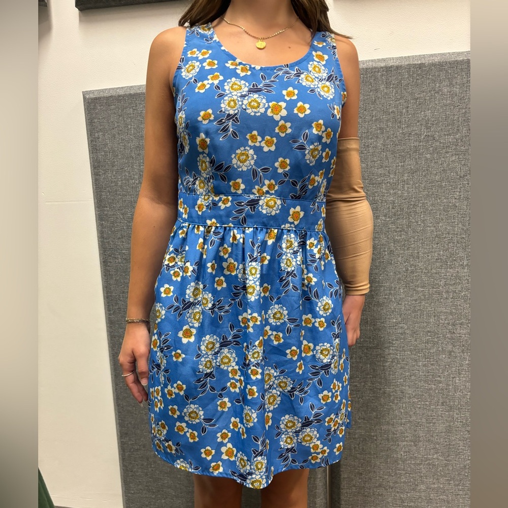 Vintage Style Floral Blue Dress